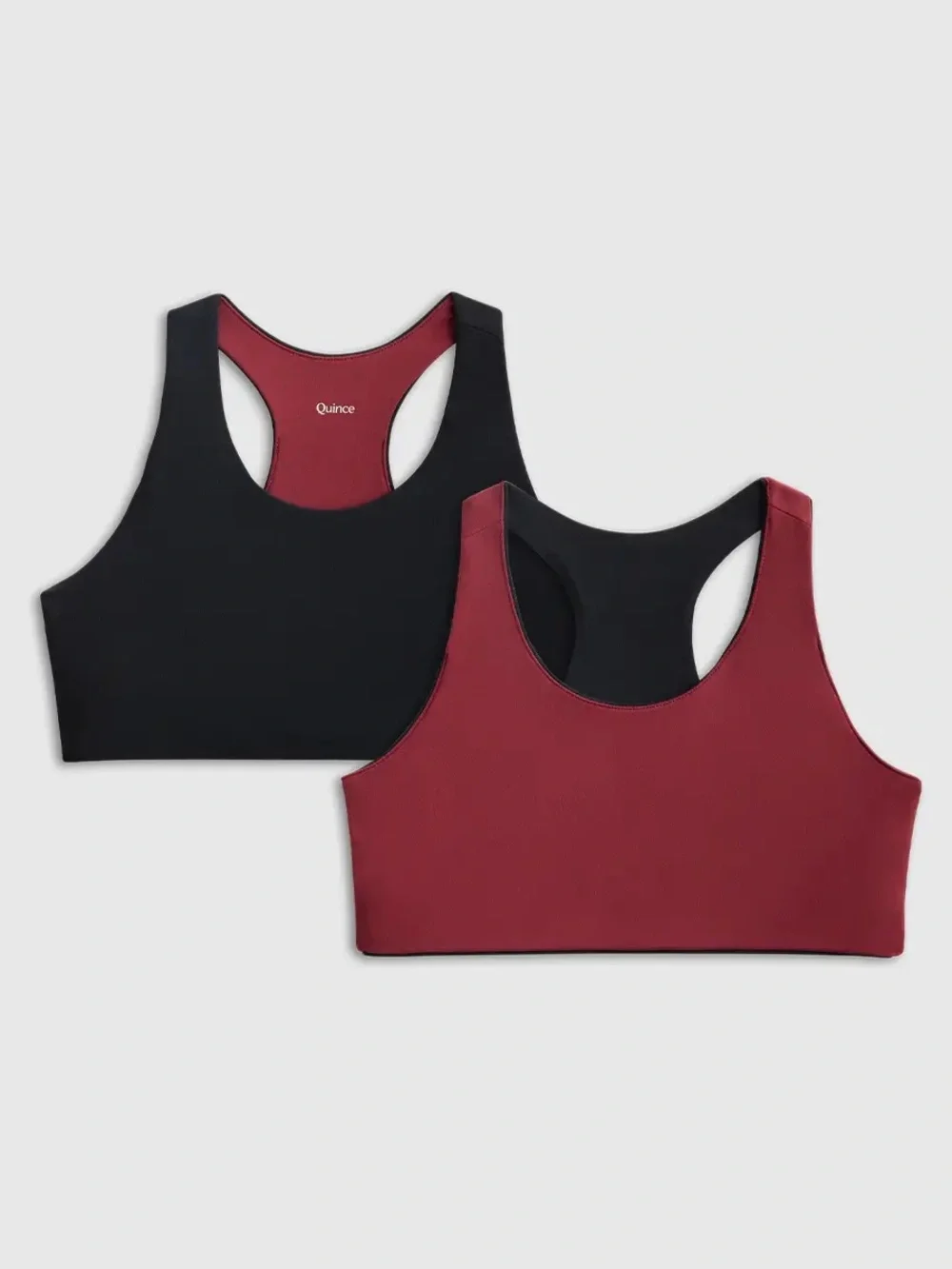 QUINCE Pack Of 2 Girls Ultra-Form Reversible Racerback Bra 10 Black/Merlot 0282